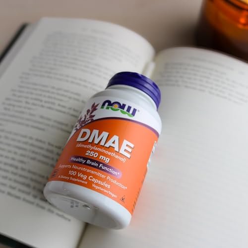 NOW Supplements, DMAE (Dimethylaminoethanol) 250 mg, für gesunde Gehirnfunktion*, 100 vegane Kapseln