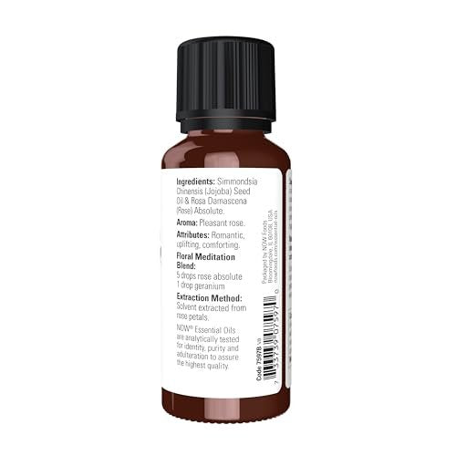 NOW Foods Bio-Öl, Rose Absolut, 5% Mischung aus reinem Rosen-Absolut-Öl in reinem Jojobaöl, romantischer Aromatherapie-Duft, vegan, kindersicherer Verschluss, 30 ml