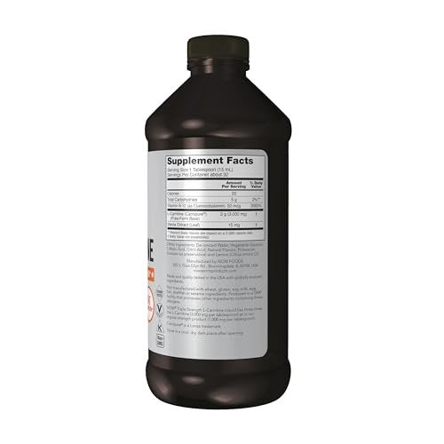 NOW Sports L-Carnitin Flüssig, Triple Strength 3000 mg, Zitrusgeschmack, 473 ml