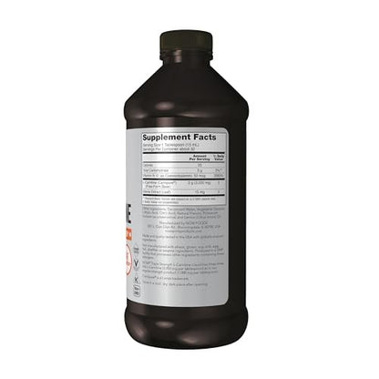NOW Sports L-Carnitin Flüssig, Triple Strength 3000 mg, Zitrusgeschmack, 473 ml