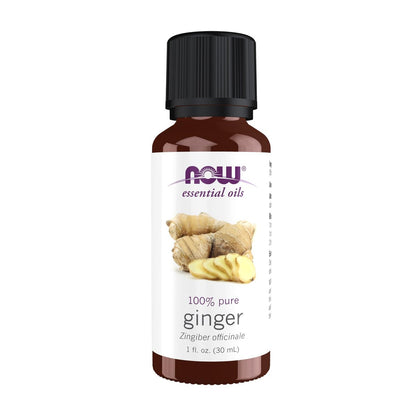 NOW Foods Ätherisches Ingweröl, 100% rein, 30 ml – würziger Aromatherapieduft, vegan, kindersicherer Verschluss