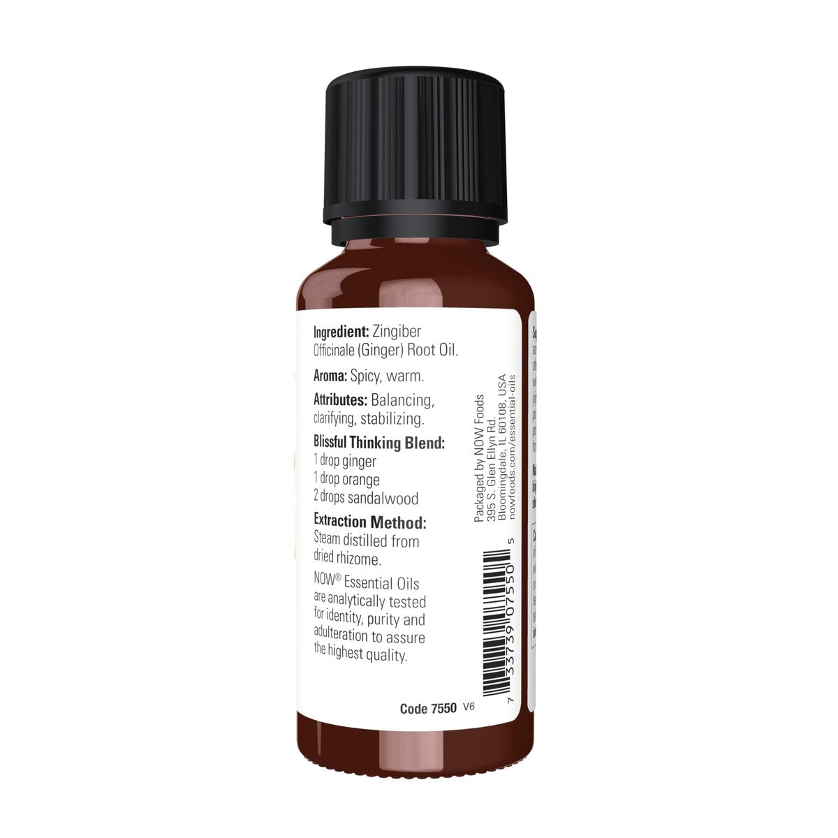 NOW Foods Ätherisches Ingweröl, 100% rein, 30 ml – würziger Aromatherapieduft, vegan, kindersicherer Verschluss