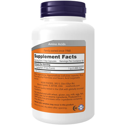 NOW Foods L-Tryptophan 500 mg – 120 vegane Kapseln zur Unterstützung positiver Stimmung und Entspannung