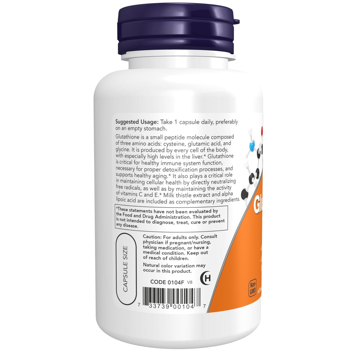 NOW Foods Glutathion 500 mg mit Mariendistel-Extrakt & Alpha-Liponsäure, 60 vegane Kapseln