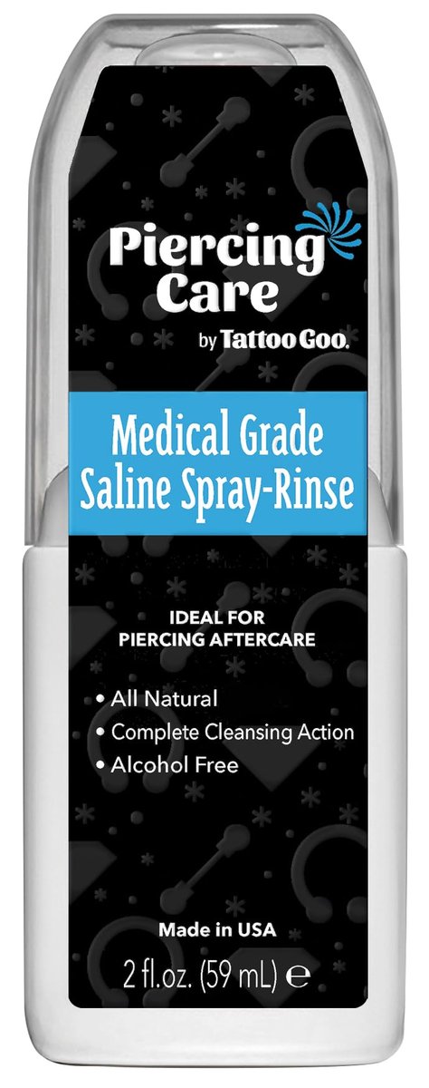 Tattoo Goo Saline-Spray Rinse – Pflegespray für Piercings mit Natriumchlorid 99,9% – 60 ml