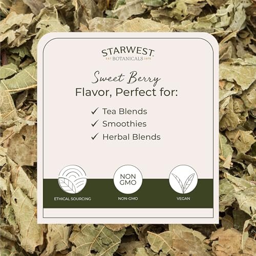 Starwest Botanicals Bio Himbeerblätter - Kräutertee, lose Blätter, koffeinfrei, getrocknet, geschnitten & gesiebt, koscher, nicht gentechnisch verändert - 1 Pfund Beutel