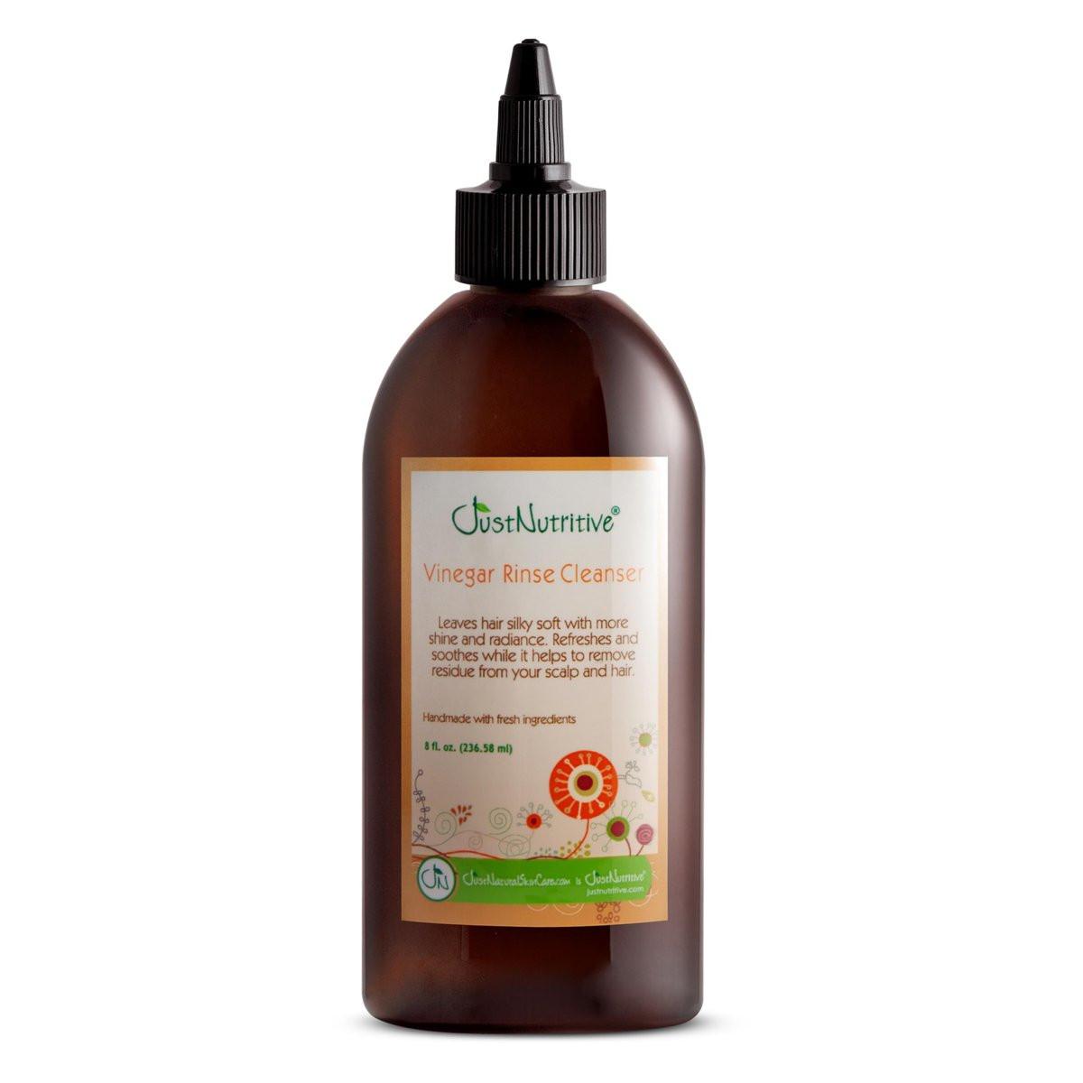 Just Nutritive Apfelessig-Spülung für graues Haar – Entfernt Kalkablagerungen, Gelbstich & Vergilbung, klärende Kopfhaut-Detox, sulfatfrei, 237 ml