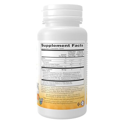 NOW Foods BerryDophilus™ – 60 Kautabletten mit 2 Milliarden probiotischen Kulturen, 10 Stämme, Xylit-gesüßt, stammspezifisch verifiziert