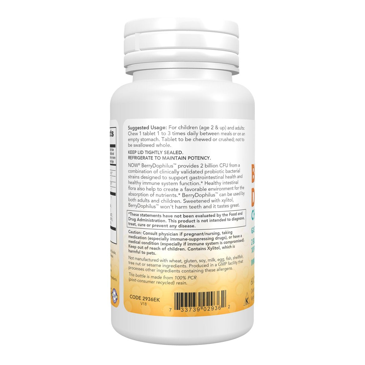 NOW Foods BerryDophilus™ – 60 Kautabletten mit 2 Milliarden probiotischen Kulturen, 10 Stämme, Xylit-gesüßt, stammspezifisch verifiziert