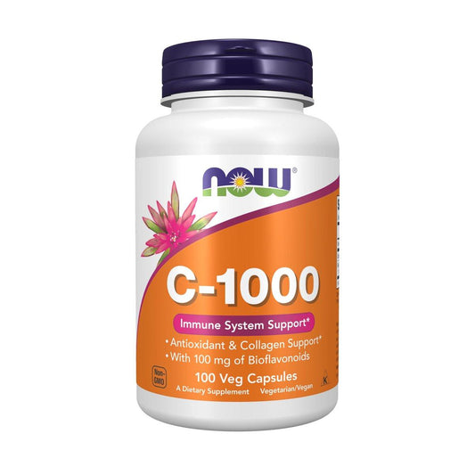 NOW Foods Vitamin C-1.000 mit 100 mg Bioflavonoiden, Antioxidantien-Schutz, 100 vegane Kapseln