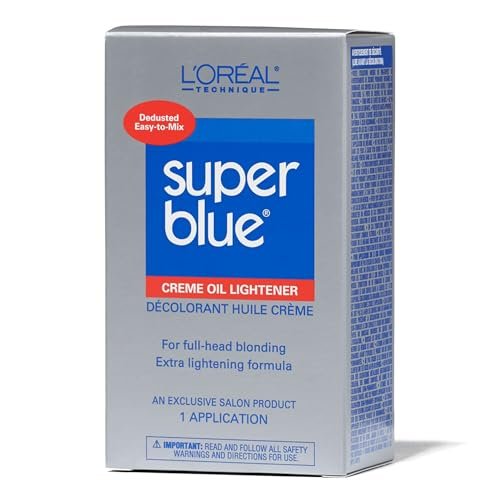 L'Oréal Technique Super Blue Aufheller-Kit – Haarbleichmittel für natürliche und künstliche Pigmente, einfache Anwendung