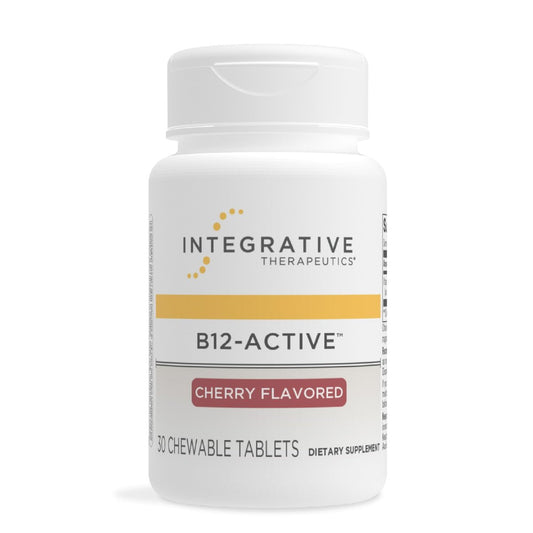 Integrative Therapeutics B12-Active – Kaubare Vitamin B12 Tabletten für die Nervenfunktion – Kirschgeschmack – 30 Tabletten – Laktose-, Soja- und Glutenfrei