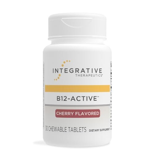 Integrative Therapeutics B12-Active – Kaubare Vitamin B12 Tabletten für die Nervenfunktion – Kirschgeschmack – 30 Tabletten – Laktose-, Soja- und Glutenfrei