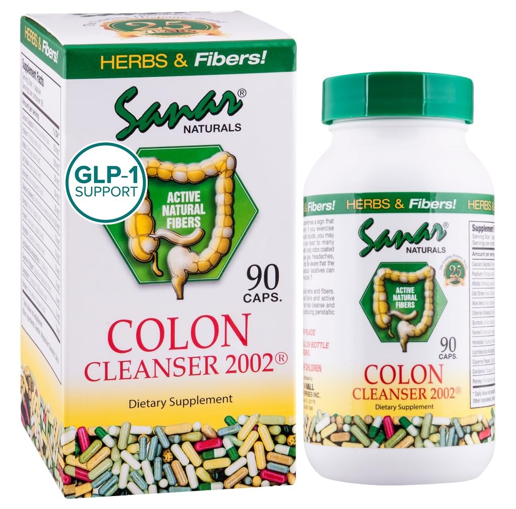Sanar Naturals Darmreinigung | Ballaststoffe und Darmgesundheit mit Flohsamenschalen, Probiotika, Cascara Sagrada und Aloe Vera | GLP-1 Unterstützung, Verdauungswohlbefinden für Frauen und Männer, 90 Kapseln