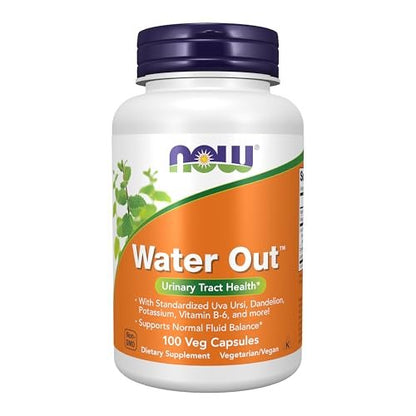 NOW Foods Nahrungsergänzungsmittel, Wasserausscheidung mit standardisierter Bärentraube, Löwenzahn, Kalium und Vitamin B-6, 100 vegane Kapseln