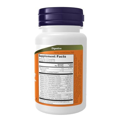 NOW Foods ChewyZymes – Breitspektrum-kaubare Enzyme mit Beerengeschmack, 90 Kautabletten