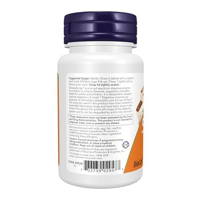 NOW Foods ChewyZymes – Breitspektrum-kaubare Enzyme mit Beerengeschmack, 90 Kautabletten