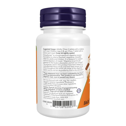 NOW Foods ChewyZymes – Breitspektrum-kaubare Enzyme mit Beerengeschmack, 90 Kautabletten