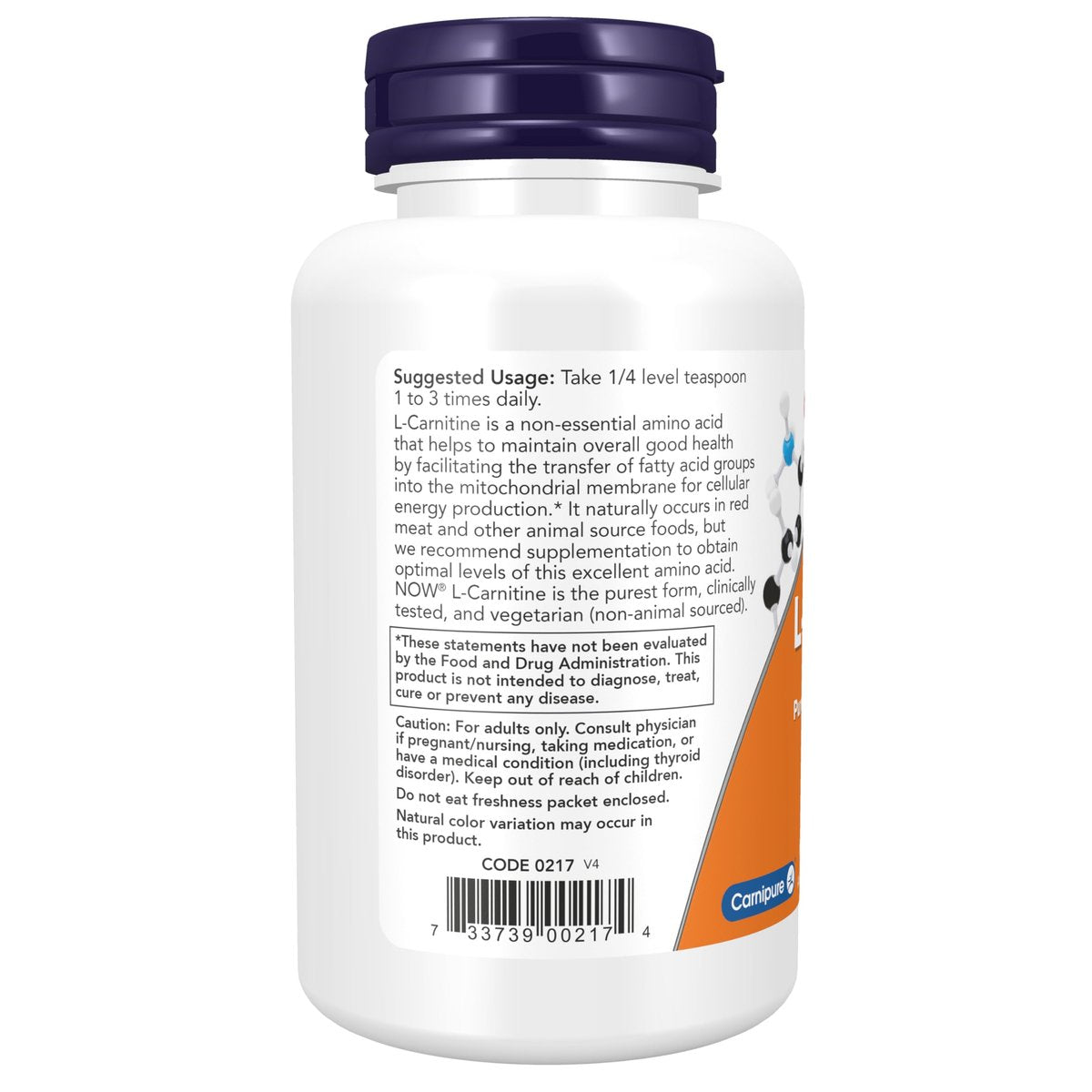 NOW Foods L-Carnitin (L-Carnitin Tartrat) reines Pulver, steigert die Zellenergie, Aminosäure, 85 g