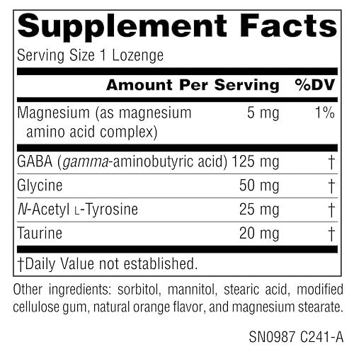 Source Naturals Serene Science GABA Calm – Schnell lösliche Lutschtabletten mit Orangen-Geschmack für eine beruhigende Stimmung, 60 Stück