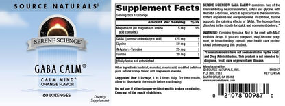 Source Naturals Serene Science GABA Calm – Schnell lösliche Lutschtabletten mit Orangen-Geschmack für eine beruhigende Stimmung, 60 Stück