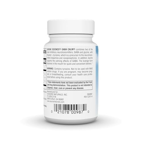 Source Naturals Serene Science GABA Calm – Schnell lösliche Lutschtabletten mit Orangen-Geschmack für eine beruhigende Stimmung, 60 Stück