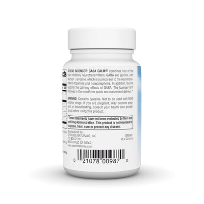 Source Naturals Serene Science GABA Calm – Schnell lösliche Lutschtabletten mit Orangen-Geschmack für eine beruhigende Stimmung, 60 Stück