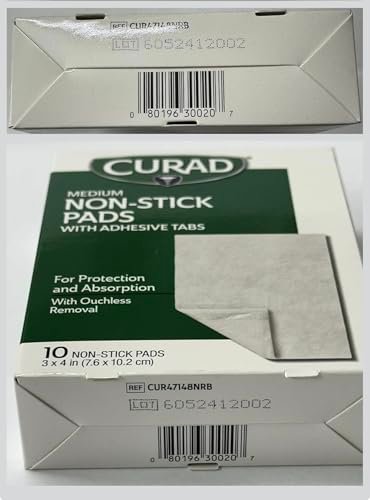 Curad Non-Stick Pads 3x4 Zoll, 10 Stück – Antihaft-Wundauflagen für sanfte Wundversorgung