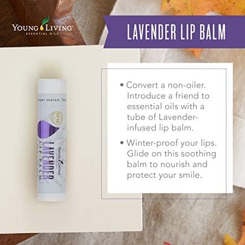 Young Living Lavendel Lippenbalsam – 0,15 oz – Ätherische Öle, beruhigt trockene Lippen, spendet Feuchtigkeit & pflegt, natürliche Lippenpflege, feuchtigkeitsspendende Lippenbehandlung