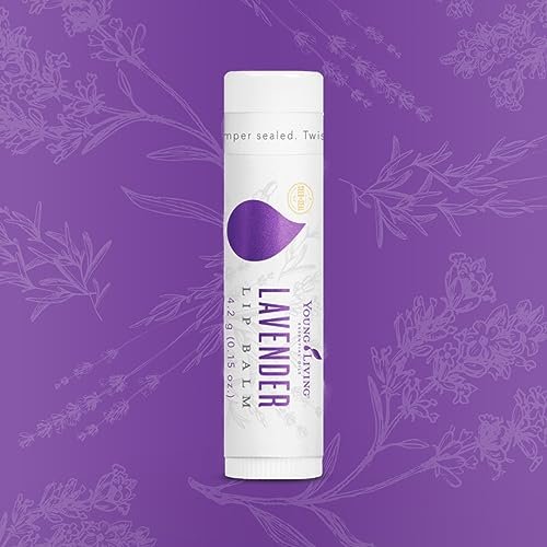 Young Living Lavendel Lippenbalsam – 0,15 oz – Ätherische Öle, beruhigt trockene Lippen, spendet Feuchtigkeit & pflegt, natürliche Lippenpflege, feuchtigkeitsspendende Lippenbehandlung