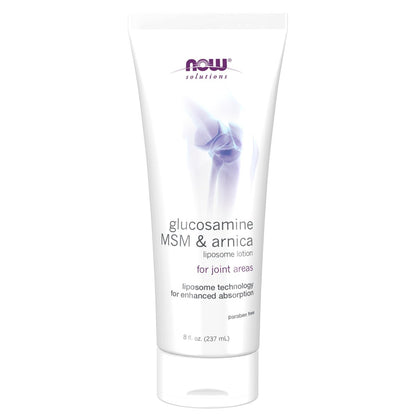 NOW Foods Solutions Glucosamin, MSM & Arnika Liposom-Lotion – 237 ml für Gelenkbereiche mit verbesserter Aufnahme