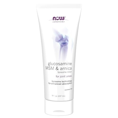 NOW Foods Solutions Glucosamin, MSM & Arnika Liposom-Lotion – 237 ml für Gelenkbereiche mit verbesserter Aufnahme