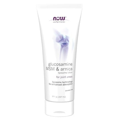 NOW Foods Solutions Glucosamin, MSM & Arnika Liposom-Lotion – 237 ml für Gelenkbereiche mit verbesserter Aufnahme