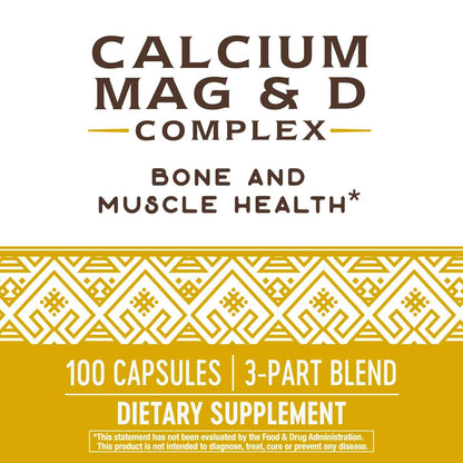 Nature's Way Calcium Magnesium & Vitamin D Komplex – Für gesunde Knochen & Zähne, Muskelfunktion*, Muskelentspannung* mit Vitamin D3, glutenfrei, 100 Kapseln