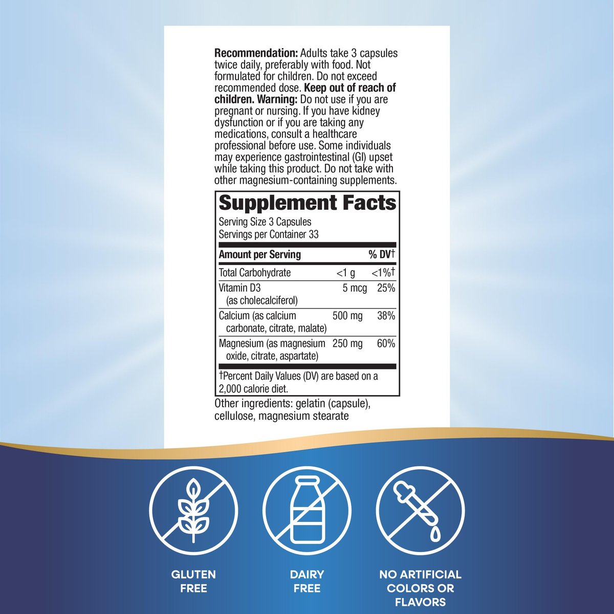 Nature's Way Calcium Magnesium & Vitamin D Komplex – Für gesunde Knochen & Zähne, Muskelfunktion*, Muskelentspannung* mit Vitamin D3, glutenfrei, 100 Kapseln