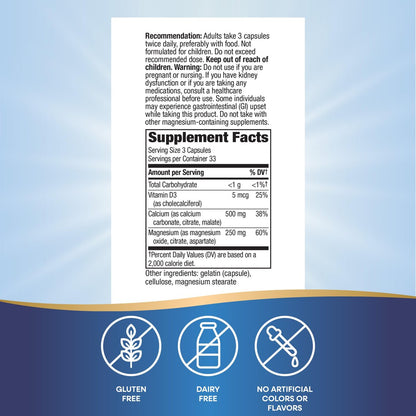 Nature's Way Calcium Magnesium & Vitamin D Komplex – Für gesunde Knochen & Zähne, Muskelfunktion*, Muskelentspannung* mit Vitamin D3, glutenfrei, 100 Kapseln