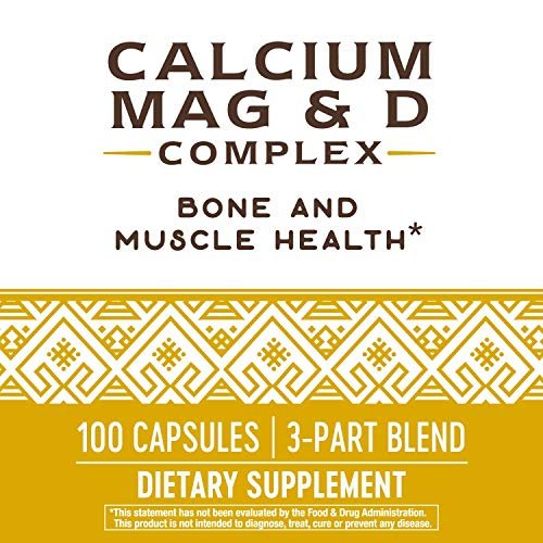 Nature's Way Calcium Magnesium & Vitamin D Komplex – Für gesunde Knochen & Zähne, Muskelfunktion*, Muskelentspannung* mit Vitamin D3, glutenfrei, 100 Kapseln