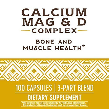 Nature's Way Calcium Magnesium & Vitamin D Komplex – Für gesunde Knochen & Zähne, Muskelfunktion*, Muskelentspannung* mit Vitamin D3, glutenfrei, 100 Kapseln