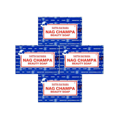 Satya Nag Champa Sai Baba Naturseife, 150 g (5 oz), 4er-Pack