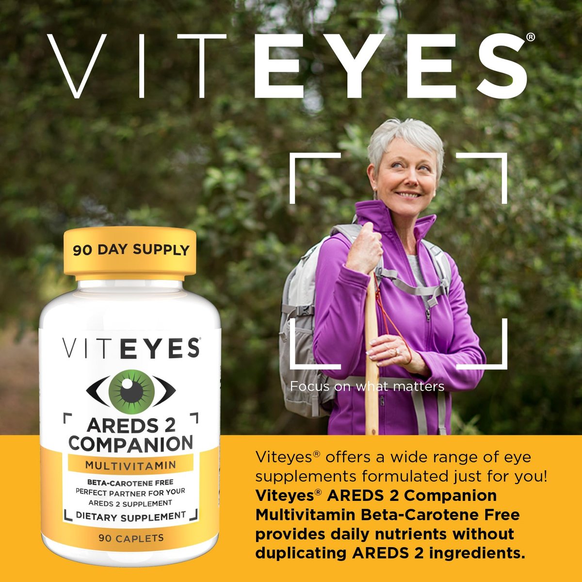 Viteyes Classic AREDS 2 Companion Beta-Carotin-freies Multivitamin-Präparat, umfassende Multivitamin-Formel für AREDS-2-Anwender, 90 Tabletten