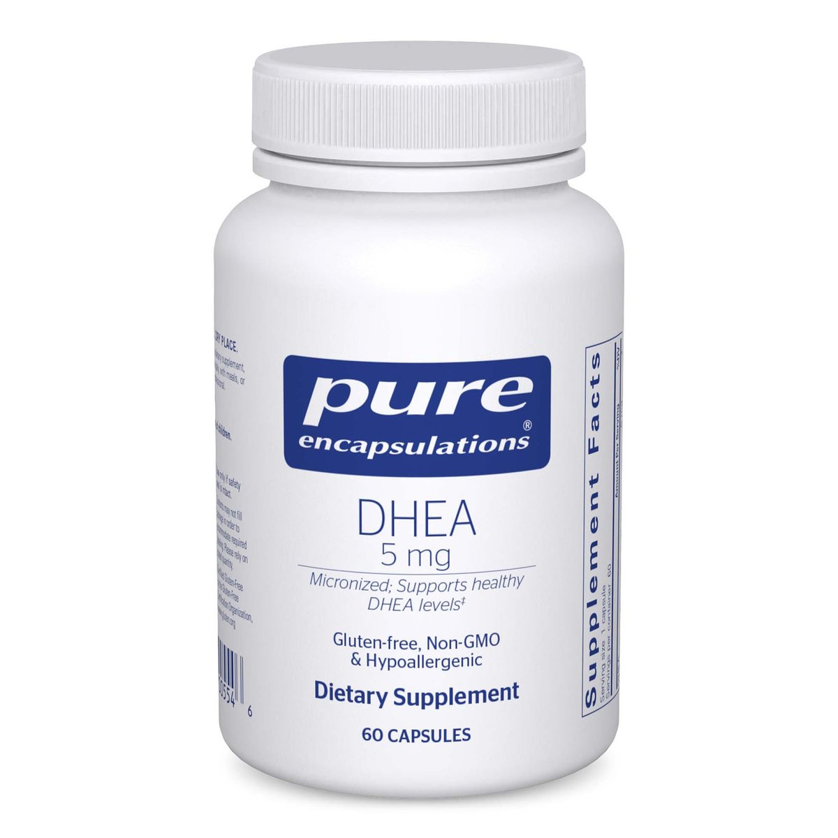 Pure Encapsulations DHEA 5 mg – Immununterstützung & Hormonbalance* – mikronisiertes DHEA – glutenfrei & vegan – 60 Kapseln