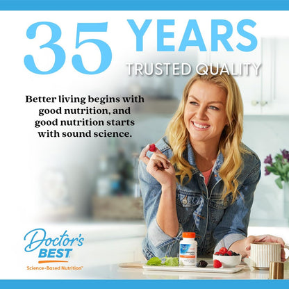 Doctor's Best Lutein 20 mg mit Zeaxanthin 1 mg – Augenvitamine für Männer & Frauen, Sehkraft- und Makulagesundheit, Kapseln mit Ringelblumenextrakt – 60 Softgels