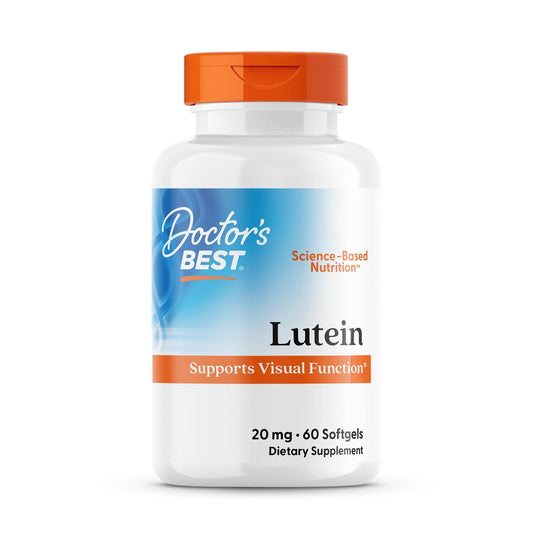 Doctor's Best Lutein 20 mg mit Zeaxanthin 1 mg – Augenvitamine für Männer & Frauen, Sehkraft- und Makulagesundheit, Kapseln mit Ringelblumenextrakt – 60 Softgels