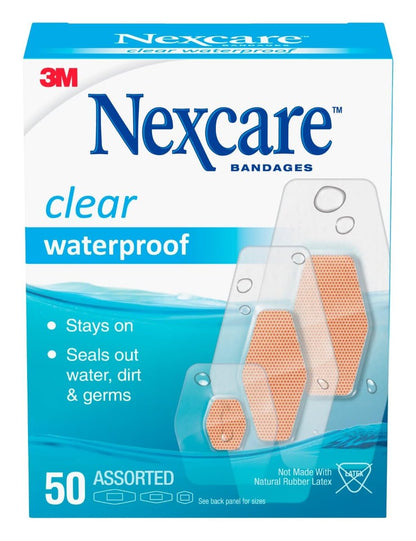 Nexcare Wasserdichte Klare Pflaster, Schützt und Deckt ab, Verschiedene Größen, 3 Packungen, 150 Stück