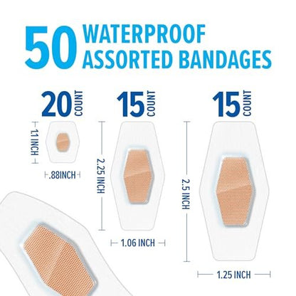 Nexcare Wasserdichte Klare Pflaster, Schützt und Deckt ab, Verschiedene Größen, 3 Packungen, 150 Stück