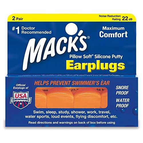 Mack’s Pillow Weiche Silikon-Ohrstöpsel – 2 Paar – Die Originalen Formbaren Silikonknet-Ohrstöpsel für Schlafen, Schnarchen, Schwimmen, Reisen, Konzerte und Lernen