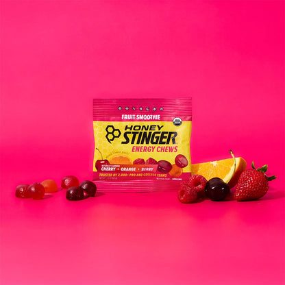Honey Stinger Bio-Obst-Smoothie Energie-Kaugummi – Glutenfrei & koffeinfrei – für Training, Laufen & Sport – 21,6 Unzen (12er-Pack)