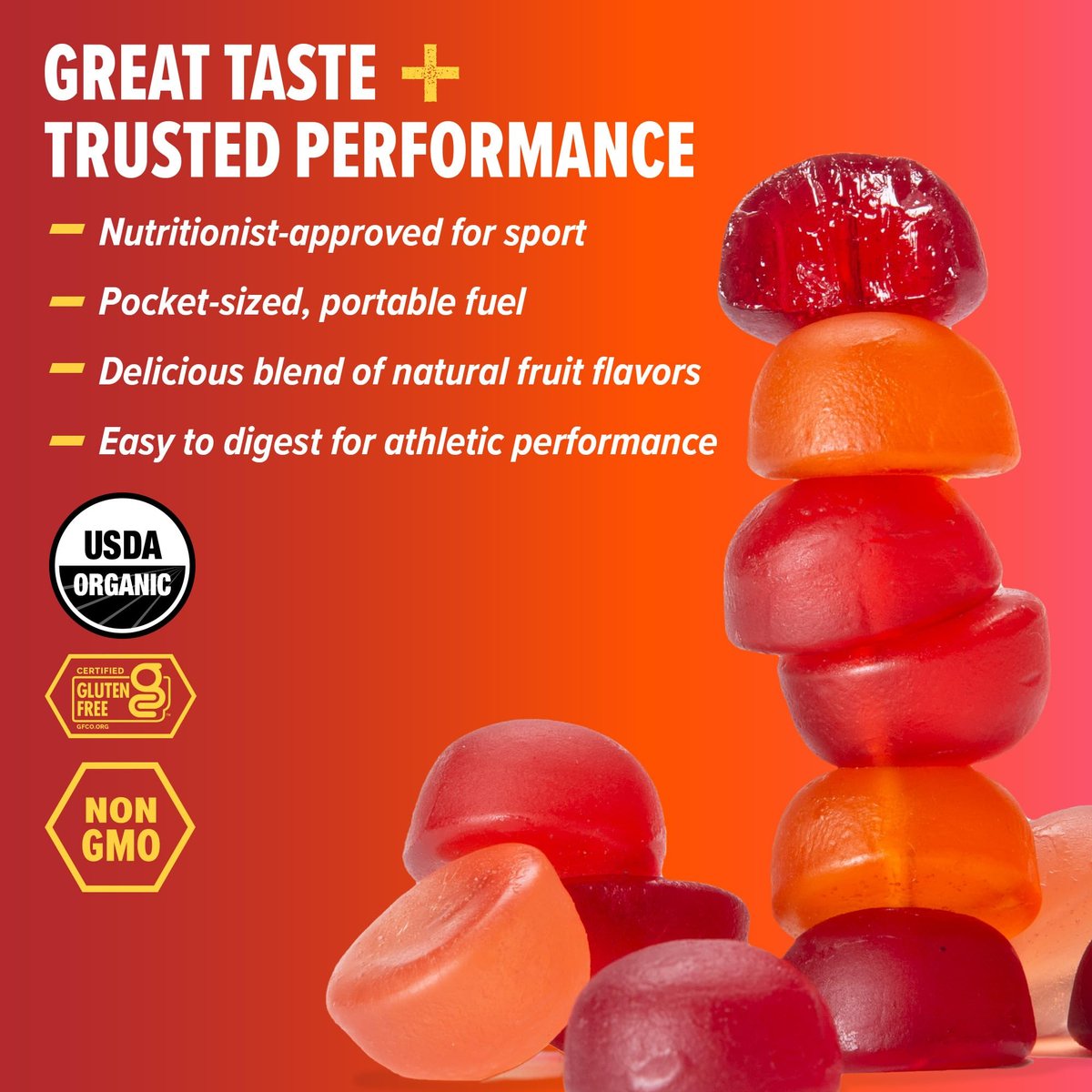 Honey Stinger Bio-Obst-Smoothie Energie-Kaugummi – Glutenfrei & koffeinfrei – für Training, Laufen & Sport – 21,6 Unzen (12er-Pack)