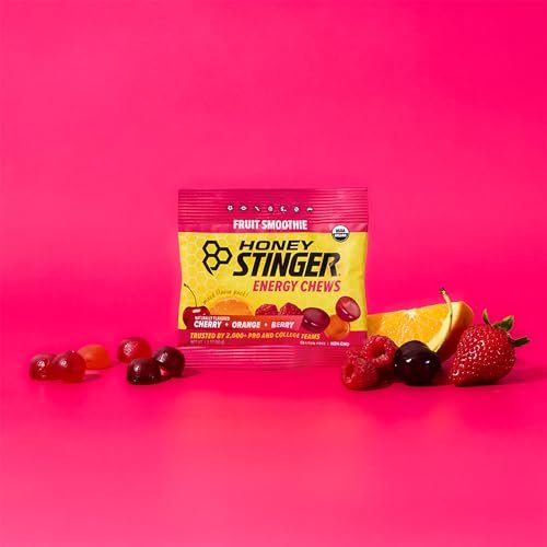Honey Stinger Bio-Obst-Smoothie Energie-Kaugummi – Glutenfrei & koffeinfrei – für Training, Laufen & Sport – 21,6 Unzen (12er-Pack)