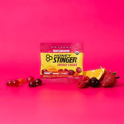 Honey Stinger Bio-Obst-Smoothie Energie-Kaugummi – Glutenfrei & koffeinfrei – für Training, Laufen & Sport – 21,6 Unzen (12er-Pack)